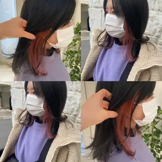 ミディアム カラー カジュアルを女っぽく 𝗮𝘆𝗮𝗰𝗼のヘアスタイル