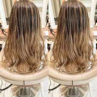 ロング カラー ヘアアレンジ 白髪ぼかしハイライト 茗荷谷駅徒歩2分のヘアスタイル