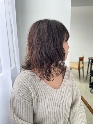 ミディアム パーマ 神野 れなのヘアスタイル