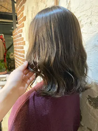 ミディアム ✨色持ちの良い艶 カラー✨蟹江真世のヘアスタイル