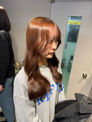 ロング カラー パーマ ヘアアレンジ メンズ キッズ 韓国系🇰🇷🩶 艶暗髪/MEIのヘアスタイル