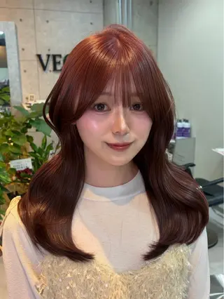 セミロング カラー みのり ワンホンヘア🕊️のヘアスタイル