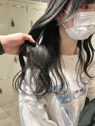 セミロング カラー パーマ ヘアアレンジ メンズ キッズ ネイル マツエク・マツパ アイブロウ 上品＆韓国風 🥀海心🥀のヘアスタイル