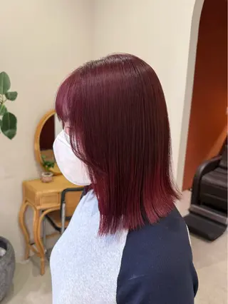 ミディアム カラー ramphy 柴原 夢奈のヘアスタイル