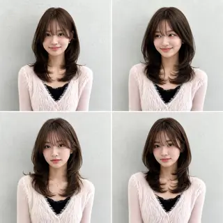 セミロング 神戸/karina /レイヤー/顔まわりのヘアスタイル