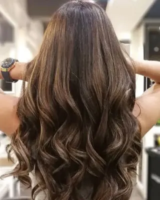 ロング カラー パーマ ヘアアレンジ 大阪レミーエクステ チビ編み込みのヘアスタイル