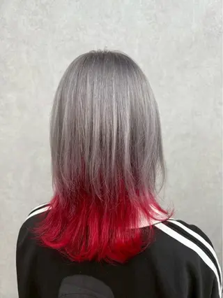 ミディアム カラー UNBLEACH ブリーチカラーのヘアスタイル
