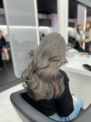 ロング カラー ヘアアレンジ 💍透明感×韓流ハイ トーン💍RYUTAのヘアスタイル