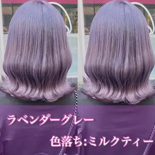 ミディアム カラー ヘアアレンジ 韓国レイヤーカット/ 儚げカラーチナツのヘアスタイル