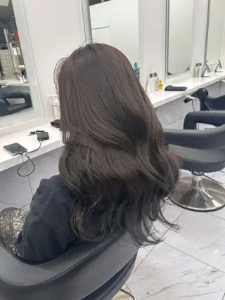 ロング カラー パーマ ヘアアレンジ メンズ キッズ ブリーチなしカラー/ ブラウン/レイヤーのヘアスタイル