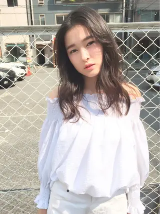 セミロング カラー ヘアアレンジ 柔らか垢抜けｶﾗｰと ｶｯﾄ🫧ASUKAのヘアスタイル