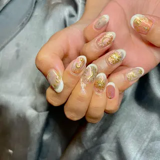 ミディアム カラー パーマ ヘアアレンジ メンズ キッズ ネイル マツエク・マツパ アイブロウ el. by Aoのネイルデザイン