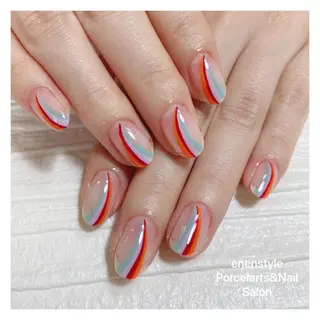 ミディアム ネイル 🐾enen style 🐾のネイルデザイン