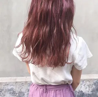 セミロング カラー パーマ ヘアアレンジ インナーカラー/ KANAのヘアスタイル