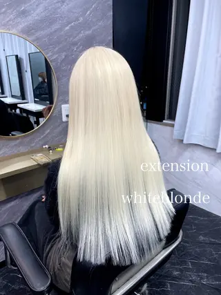 ロング カラー エクステ🩵ブリーチ 韓国ヘア🩵KAEのヘアスタイル