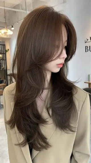 ロング カラー 韓国×艶ハイトーンが かわいい✨️リオ🍒のヘアスタイル