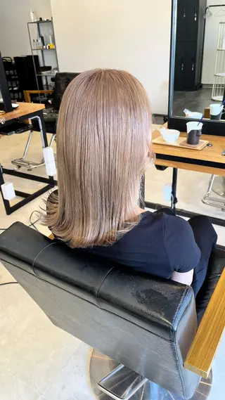 セミロング カラー 安藤 誠斗のヘアスタイル