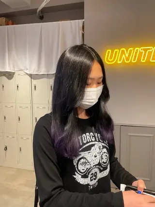 セミロング カラー 抜け感レイヤー︴ ニュアンスカラーのヘアスタイル