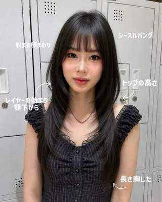 ロング hiyori🎀 トレンドレイヤーのヘアスタイル