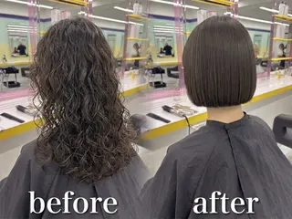 ショート カラー ブリーチ縮毛矯正飛我 韓国ヘア🫧のヘアスタイル