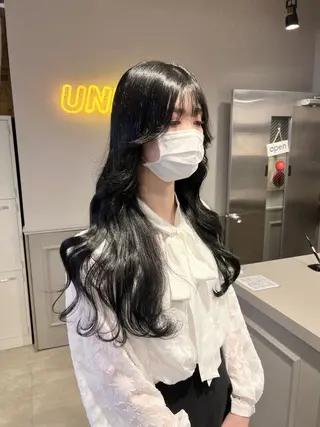 ロング カラー パーマ ヘアアレンジ メンズ 上品＆韓国風 🥀海心🥀のヘアスタイル