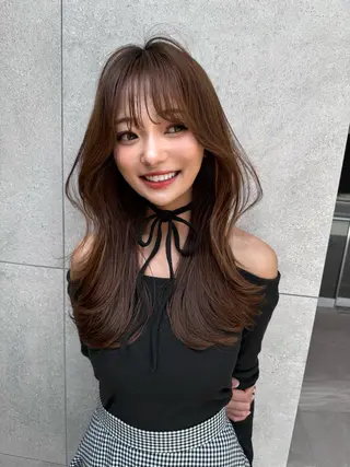 ミディアム ❤️縮毛矯正❤️ 髪質改善❤️平野実花のヘアスタイル