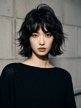 ミディアム ウルフカット 811 大阪梅田 ウルフのヘアスタイル