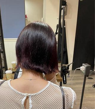 カラー 赤荻 まりものヘアスタイル