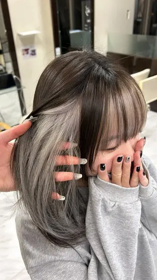 ミディアム カラー 🫧💞ハイトーン 瀧田 菜々花🦄🫧のヘアスタイル