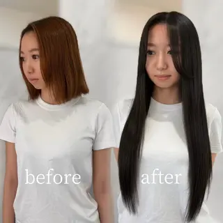 ロング HINA🎀韓国ヘア エクステ/小顔カットのヘアスタイル