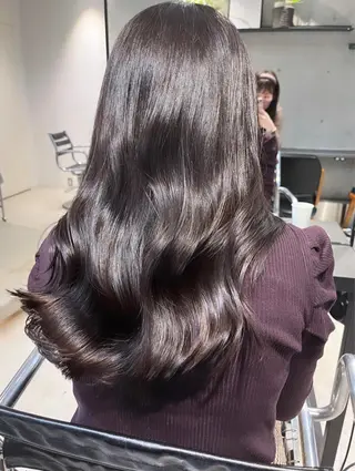 ミディアム カラー パーマ ヘアアレンジ 透明感カラー✂︎ /縮毛矯正/YUKAのヘアスタイル
