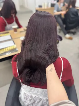 セミロング カラー ヘアアレンジ 🤍淡色ピンク&ラベ ンダーYUKI🤍のヘアスタイル
