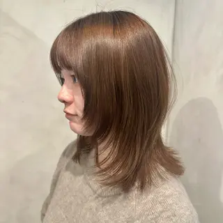 ミディアム Yuki☺︎パーマ レイヤーカットのヘアスタイル