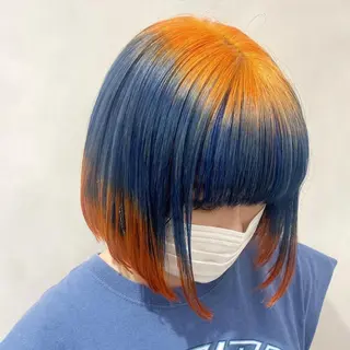ミディアム カラー デザインカラー/パー マ🦖外岡咲希🦖のヘアスタイル