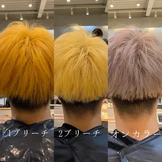 ショート カラー メンズ ハイトーン×似合わせ 🌱中川慎之介のヘアスタイル