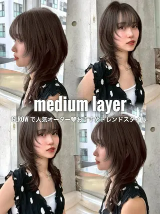 ミディアム カラー ヘアアレンジ 大宮/ハッシュ/透明 感カラー/NAOのヘアスタイル
