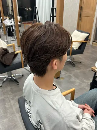 ミディアム パーマ メンズ momo🎀毛流れ パーマ/🚹限定のヘアスタイル