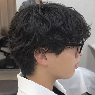 パーマ メンズ シースルーマッシュ 🍒毛流れ🖤アヤネのヘアスタイル