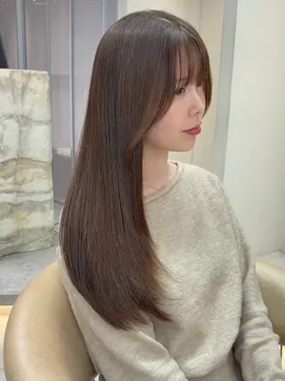 ロング 福岡縮毛矯正✨️ ストレート 向井和輝のヘアスタイル