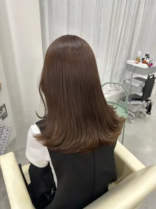 セミロング カラー さあや 【透け感/艶感】のヘアスタイル
