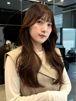 セミロング 似合わせカット 迫留由弥のヘアスタイル