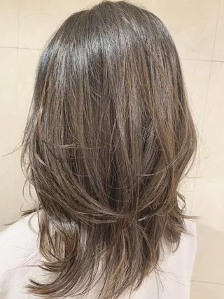 セミロング カラー 透明感カラー ボブ/ 直感カラー診断のヘアスタイル