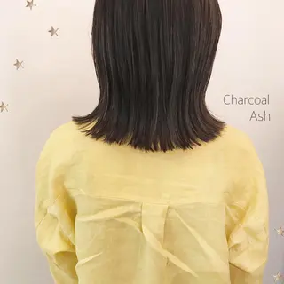 ミディアム カラー 市川 千夏のヘアスタイル