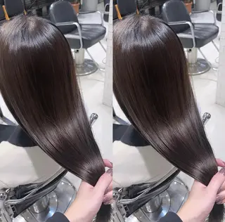 セミロング カラー パーマ ヘアアレンジ 透明感カラー✂︎ /縮毛矯正/YUKAのヘアスタイル
