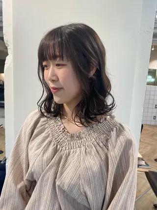 セミロング カラー LUVISM新潟🎀 透明感カラー/ミユのヘアスタイル