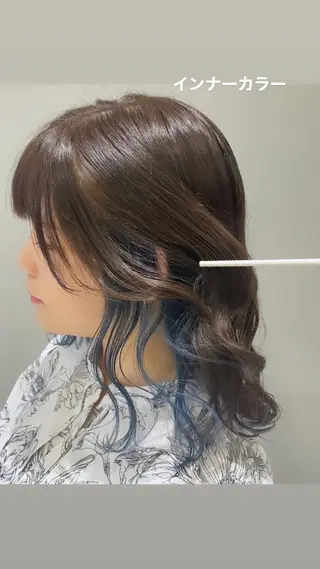 ミディアム カラー 磯田冬弥/ ブリーチメニューのヘアスタイル