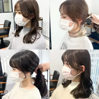 セミロング カラー パーマ ヘアアレンジ メンズ キッズ ネイル マツエク・マツパ アイブロウ 似合せレイヤー/ 柔らか透明感カラーのヘアスタイル
