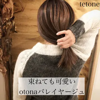 ミディアム カラー テトネ タカシのヘアスタイル