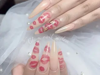 ネイル エツメ💅 長さ出し🎀デザインのネイルデザイン