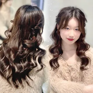 ロング カラー こはる.⋆𝜗𝜚／ 谷町／透明感カラーのヘアスタイル